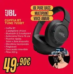 Fiducia & Convenienza JBL Cuffia BT Tune 720BT offerta