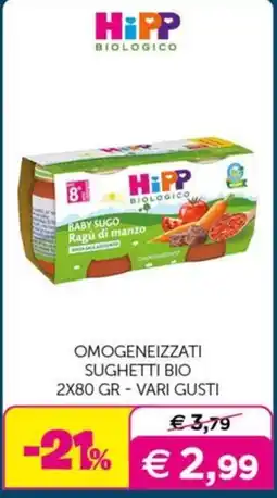 Universo Bimbo HiPP Biologico Baby Sugo Ragù di manzo offerta