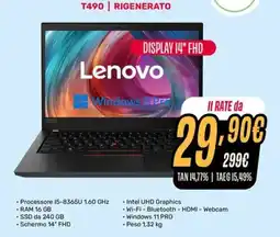 Fiducia & Convenienza Lenovo T490 rigenerato offerta