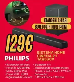 Fiducia & Convenienza Philips sistema home cinema 2.1 offerta