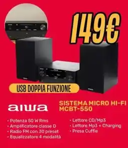 Fiducia & Convenienza aiwa sistema micro hi-fi mcbt-550 offerta