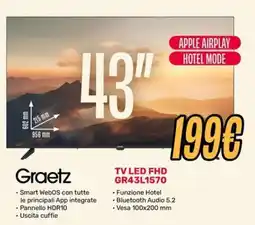 Fiducia & Convenienza Graetz TV LED FHD GR43L1570 offerta