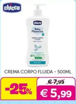 Universo Bimbo Chicco Baby Moments Crema Corpo Fluida offerta