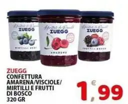 Il Centro Superstore Zuegg confettura amarena/visciole/mirtilli e frutti di bosco offerta