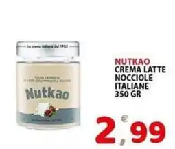 Il Centro Superstore Crema latte nocciole italiane Nutkao offerta