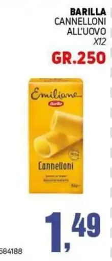 Migro Barilla Cannelloni all'uovo offerta