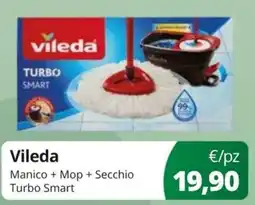 Acqua & Sapone Vileda Manico + Mop + Secchio Turbo Smart offerta
