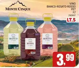 Migro Monte Cinque Vino Bianco-Rosato-Rosso offerta