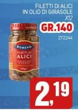 Migro Filetti di alici Romero offerta