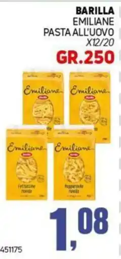Migro Barilla Emiliane pasta all'uovo offerta