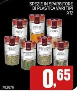 Migro Spezie in spargitore di plastica vari tipi offerta