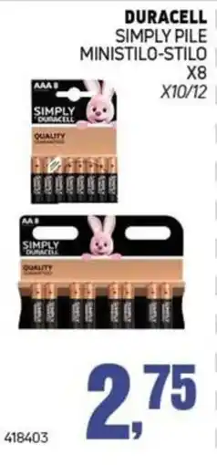 Migro Duracell Simply Pile Ministilo-Stilo offerta