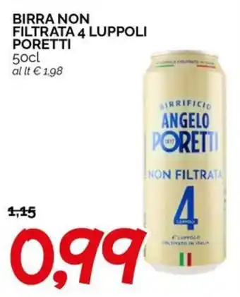 Birra non filtrata 4 luppoli Poretti