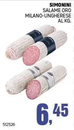 Migro Simonini Salame Oro Milano-Ungherese offerta