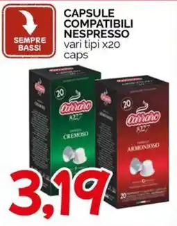 Hardis Capsule compatibili Nespresso Carraro offerta
