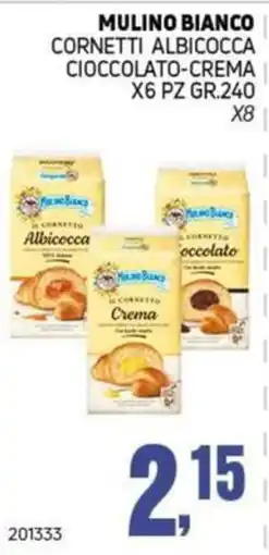 Migro Mulino Bianco Cornetti Albicocca Cioccolato-Crema offerta