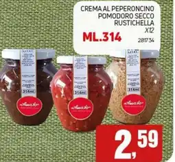 Migro Crema al peperoncino pomodoro secco rusticella offerta