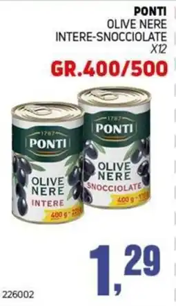 Migro Ponti olive nere intere snocciolate offerta