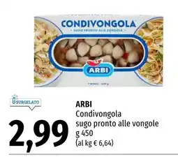 Emi Market Arbi condivongola sugo pronto alle vongole offerta