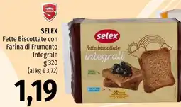 Emi Market Selex Fette Biscottate con Farina di Frumento Integrale offerta