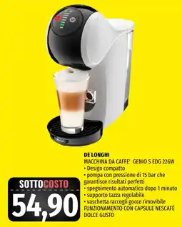 Emi Market De'Longhi macchina da caffè Genio S EDG 226W offerta