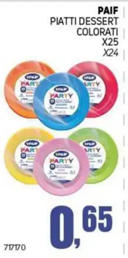 Migro Piatti dessert colorati Paif offerta