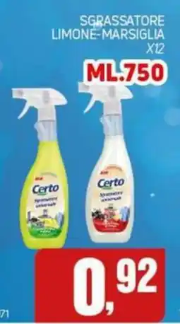 Migro Sgrassatore limone-marsiglia Certo offerta