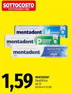 Emi Market Mentadent Dentifricio offerta