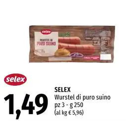 Emi Market Selex Wurstel di puro suino offerta