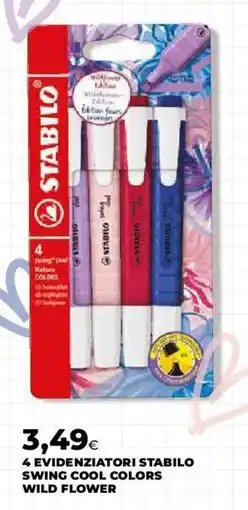 Coop Master Alleanza 3.0 4 evidenziatori stabilo swing cool colors wild flower offerta