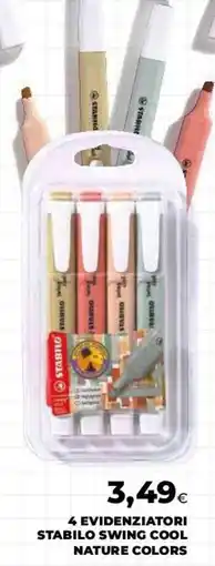Coop Master Alleanza 3.0 4 evidenziatori Stabilo Swing Cool Nature Colors offerta