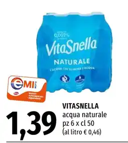 Emi Market VitaSnella acqua naturale offerta