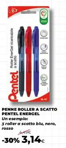 Coop Master Alleanza 3.0 Penne roller a scatto Pentel EnerGel offerta