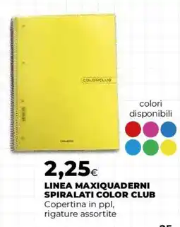 Coop Master Alleanza 3.0 Linea Maxiquaderni Spiralati Color Club offerta