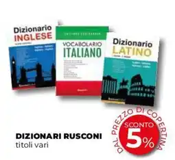 Coop Master Alleanza 3.0 Dizionari Rusconi titoli vari offerta