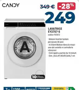 Sinergy Lavatrice Candy EY27S7-S offerta