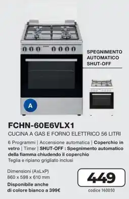 Sinergy HYUNDAI Cucina a gas e forno elettrico FCHN-60E6VLX1 offerta