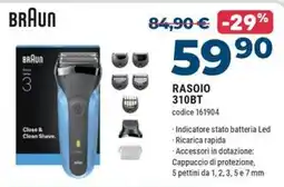 Sinergy Braun Rasoio 310BT offerta