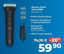 Sinergy Rasoio corpo Serie 5000 Philips offerta
