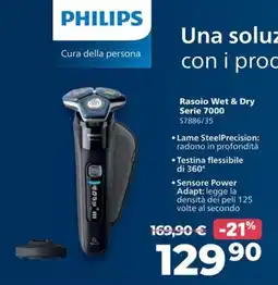Sinergy Philips Rasoio Wet & Dry Serie 7000 offerta