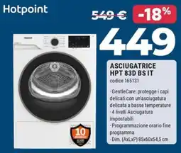 Sinergy Asciugatrice Hotpoint HPT 83D BS IT offerta