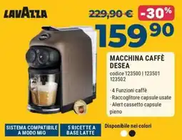 Sinergy Lavazza macchina caffè DeSea offerta