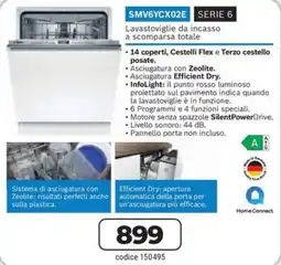 Sinergy Lavastoviglie da incasso a scomparsa totale Serie 6 offerta