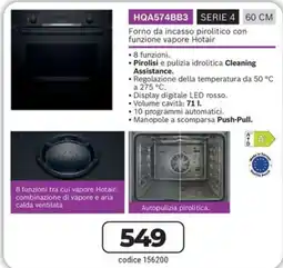 Sinergy Forno da incasso pirolitico con funzione vapore Hotair offerta