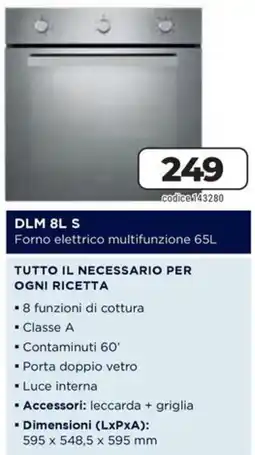 Sinergy DLM 8L S Forno elettrico multifunzione 65L offerta