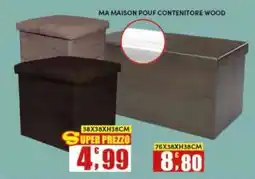 Maury's Ma Maison Pouf Contenitore Wood offerta