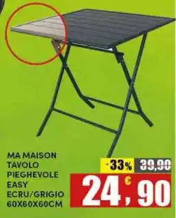 Maury's Ma Maison tavolo pieghevole easy ecru/grigio offerta