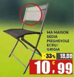 Maury's Ma Maison sedia pieghevole ecru/grigia offerta