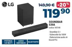 Sinergy LG Soundbar S30A offerta