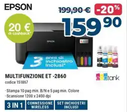 Sinergy Epson multifunzione ET-2860 offerta
